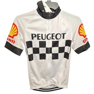 NWT RETRO CYCLING GEAR Men’s Peugeot Retro Cycling Jersey Small Short Sleeves